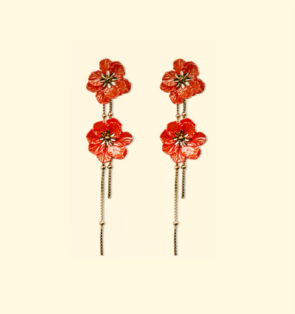 Boucles D'oreille Paola Rouge - Baciami Bijoux